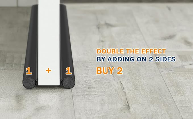 MAXTID Door Draft Stopper 36 Inch Black Adjustable Door Draft Blocker Front Door Draft Guard for Bottom of Doors Weather Stripping Door Seal Strip