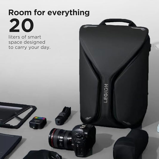 Lenovo Legion 16-inch Armored Gaming Backpack GB900, 20L Capacity, Water-Resistant, Beathable & Ergonomic Shoulder Straps, Multiple Pockets, Black