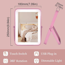 Pink Rechargeable Vanity Mirror with Lights, 10