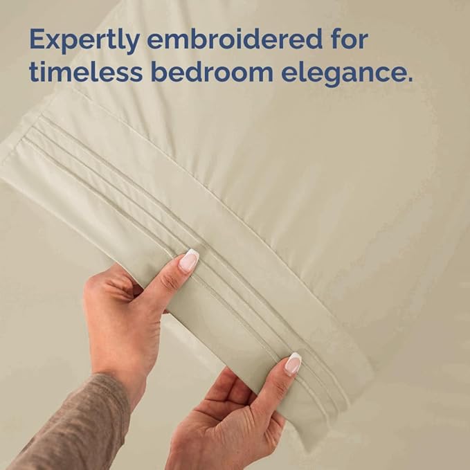 King Pillow Cases Set of 8 - Ultra Soft Hotel Quality Pillowcase Covers - Comfy & Wrinkle Free - Shrink, Stain and Fade Resistant - Easy-Care, Machine Washable Pillow Protectors - 8 Piece Set - Wheat