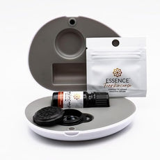 Essence Pearl Travel Case - Wearable Aromatherapy Kit with Nasal Diffuser Rings, Soaking Bay, and 5mL Essential Oil – Portable Wellness Gift Set for On?The?Go Self Care