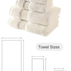 BAGNO MILANO Turkish Towels, Ultra Soft, Plush Luxury Turkih Cotton Bath Towels, Quick Dry Towel Set Made in Turkey (Cream, 6 Pcs Towel Set)