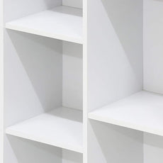 Furinno LUDER Book Shelf, 7-Cube Bookshelf, Bookcase, 9.4 x 19.5 x 41.7, for Living Room, Bedroom, Home Office, White