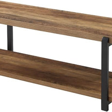 FOLUBAN Entryway Bench, Industrial Shoe Storage Bench for Bedroom Living Room, Modern Indoor Bench Seat for Hallway Front Door Entrance, Easy Assembly, Oak 47 inch