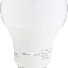 Amazon Basics Non-Dimmable LED Light Bulbs, Long Lasting, 9W, E26 Base, 5000K Daylight White, A19, 60W Equivalent, 24-Pack