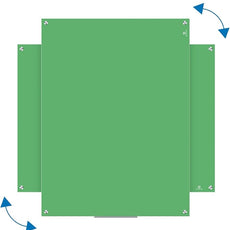 TSJ OFFICE Glass Dry-Erase Board - 48 x 32 Inches Wall Mounted Glass Whiteboard, Large Frameless Magnetic White Board for Office, Home & School, Green
