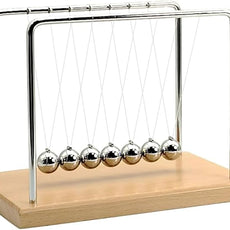 QLKUNLA Newtons Cradle Balance Balls Science Physics Gadget Desktop Decoration Kinetic Motion Toy for Home and Office (Beech,7 Balls)