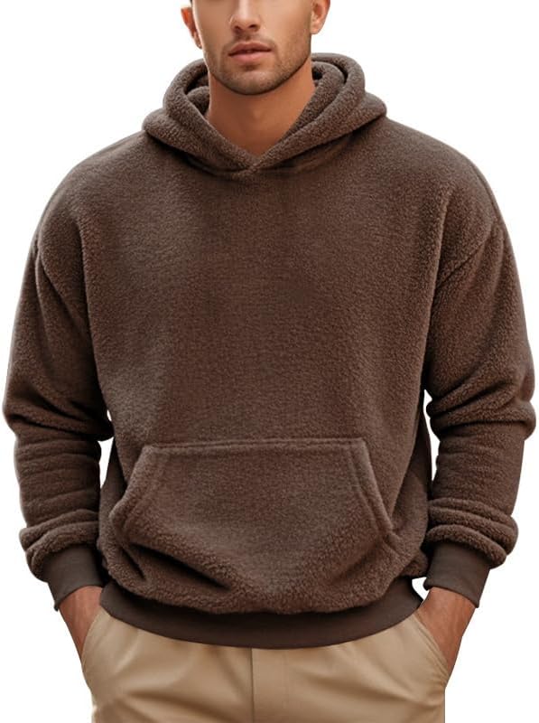 Men's Oversized Winter Soft Casual Sweatshirt with Double Sided Brushed Interior Cozy Gift for Holiday Season