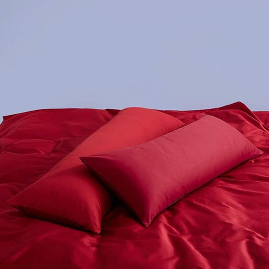 FLXXIE Body Pillow Cover - Super Soft Microfiber 20x54 Body Pillow Case - Envelope Closure, Wrinkle, Stain Resistant Wine Red Body Pillow Cover, 20x54, Wine Red