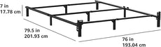 Amazon Basics Metal Bed Frame(Box Spring Required), 9-Leg Base for Box Spring and Mattress, King, Tool-Free Easy Assembly, Black