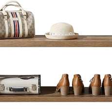 FOLUBAN Entryway Bench, Industrial Shoe Storage Bench for Bedroom Living Room, Modern Indoor Bench Seat for Hallway Front Door Entrance, Easy Assembly, Oak 47 inch