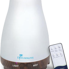 Diffuserlove Essential Oil Diffusers 200ML Remote Control Diffuser Mist Humidifiers BPA-Free Aromatherapy Diffuser (Black Base)