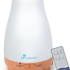 Diffuserlove Essential Oil Diffusers 200ML Remote Control Diffuser Mist Humidifiers BPA-Free Aromatherapy Diffuser (Yellow Base)