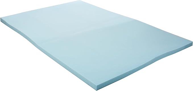 LINENSPA Memory Foam Mattress Topper - 2 Inch Gel Infused Memory Foam - Plush Feel - Cooling and Pressure Relieving - CertiPUR Certified - Dorm Room Essentials - Full Size