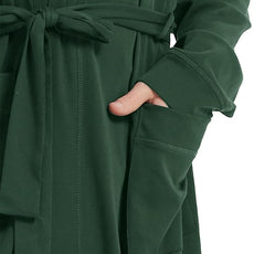 HOLOVE Men's Pure Cotton Bathrobe Lightweight Kimono and Hooded Spa Robes Soft Sleepwear