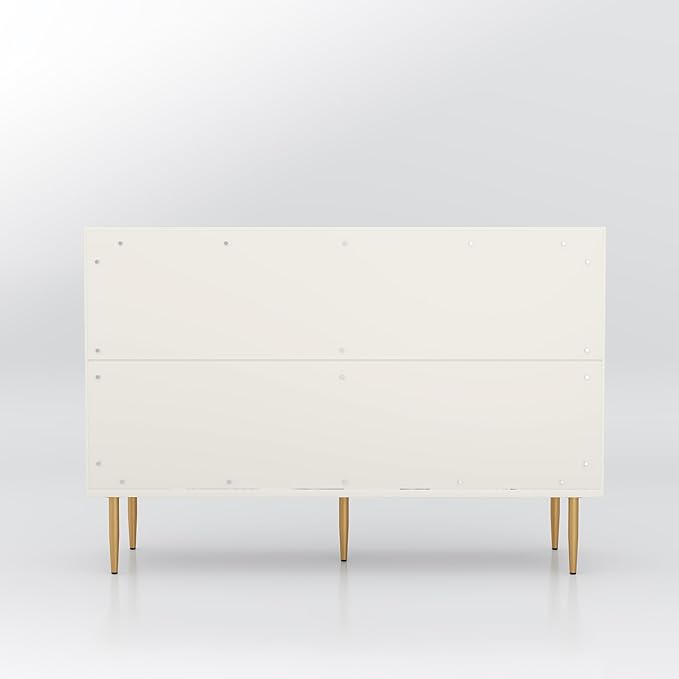 48" Sideboard Buffet Cabinet with Storage,Modern Accent Cabinet with 4 Door and Removable Shelves,Credenza Buffet Table for Living Room,Dinning Room,Entryway,White