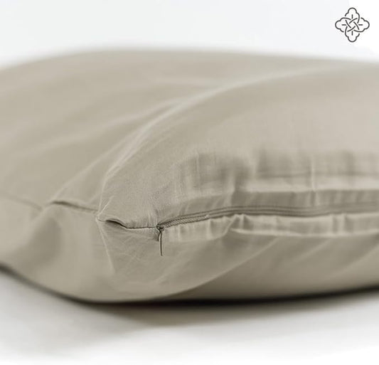 Bioweaves 100% Organic Cotton Body Pillow Cover for Body Pillowcases 300 Thread Count Soft Sateen Weave GOTS Certified with Zipped Closure - 21" x 54", Sand
