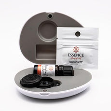 Essence Pearl Travel Case - Wearable Aromatherapy Kit with Nasal Diffuser Rings, Soaking Bay, and 5mL Essential Oil – Portable Wellness Gift Set for On?The?Go Self Care