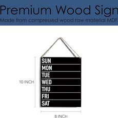 YCYD menu board for kitchen, Sun Mon Tue Wed Thu Fri Sat Wood Sign Rustic Menu Chalkboard Wooden Hanging Plaque for Home Dining Room Wall Art Decoration 8 x 10 Inches Present