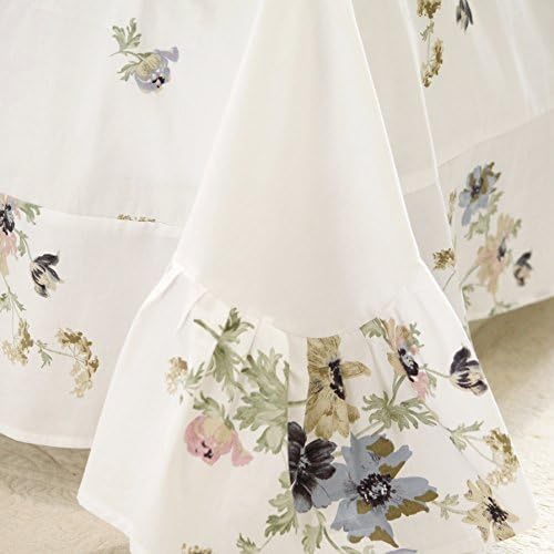 FADFAY 4-Piece Shabby White Floral Bed Sheet Set Cotton Bed Sheets, Cal. King