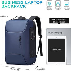BANGE Anti Theft Business Backpack Fits 15.6 Inch Laptop,Lock Backpack with USB3.0 Charging Port for Office Work,Slim Laptop Backpack for Men and Women