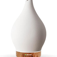 Porseme 150ml Essential Oil Diffuser Ceramic Color Changing Aroma Air Diffusers Aromatherapy Ultrasonic Cool Mist Humidifier 6 Running Hours for Spa Office Sleeping Yoga (White Ceramic)