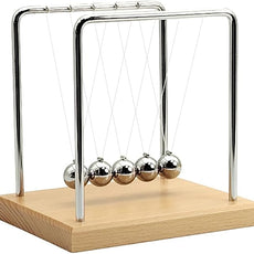 QLKUNLA Newtons Cradle Balance Balls Science Physics Gadget Desktop Decoration Kinetic Motion Toy for Home and Office (Beech,5 Balls)
