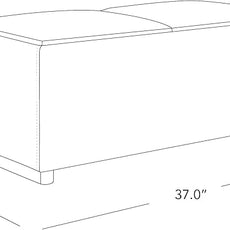 CHITA Storage Ottoman with Tray Lids, FSC Certified Small Rectangular Bench for Living Room, Bedroom, Faux Leather in Black (Light)