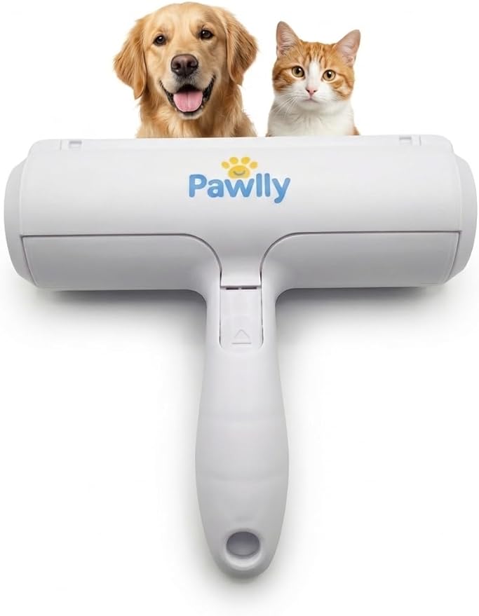 Pet Hair Remover Roller – Reusable Lint Roller for Pet Hair, Dog & Cat Hair Remover – Self-Cleaning Fur Removal Tool for Couch, Sofa, Furniture, Carpet, Car Seats & Bedding – No Refills Needed