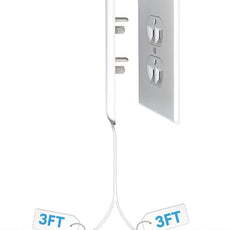 Sleek Socket Original & Patented Ultra-Thin Outlet Concealer with Cord Concealer Kit, Flat Extension Cord with Multi Outlets Power Strip, Ideal for Home Improvement, Hide Bulky and Messy Cords
