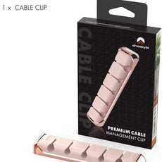 AHASTYLE Cable Organizer Holder 5 Slots Desktop Cord Wire Clips Keeper for Organizing USB Cable/Power Cord/Wire Home Office and Car (Pink)