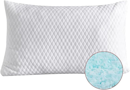 NTCOCO Shredded Memory Foam Bed Pillows for Sleeping King Size of 1, with Washable Removable Hypoallergenic Sleep Pillow for Back and Side Sleeper