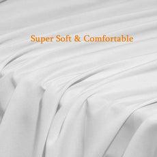 SONORO KATE Bed Sheet Set Super Soft Microfiber 1800 Thread Count Luxury Egyptian Sheets Fit 18-24 Inch Deep Pocket Mattress Wrinkle-6 Piece (White, King)