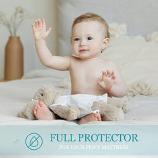 Full Waterproof Zippered Mattress Encasement, Breathable, Noiseless, Machine-Washable Zipped Mattress Cover, Fitting 7