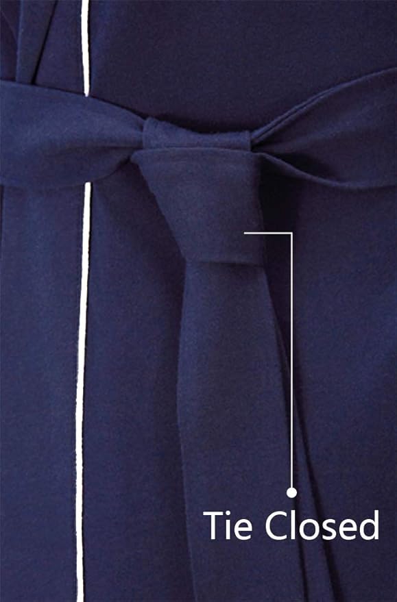 HOLOVE Men's Pure Cotton Bathrobe Lightweight Kimono and Hooded Spa Robes Soft Sleepwear