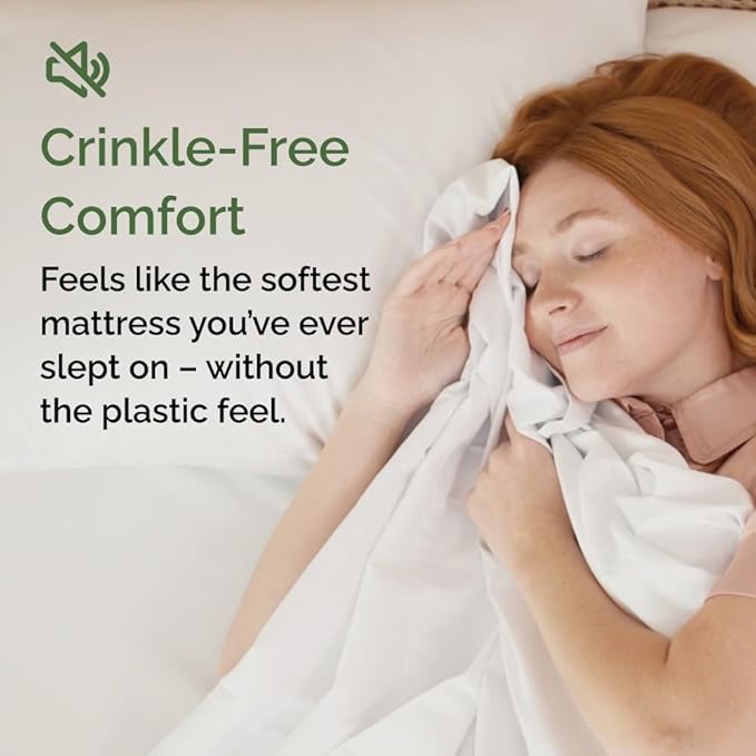 Waterproof Cooling Mattress Protector - Mattress Cover Twin Size Bed - Viscose Made From Bamboo - Soft, Breathable, Noiseless & Washable - Fitted Sheet Style & All Round Protection - (39" x 75") White