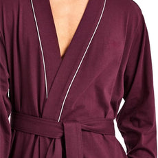 HOLOVE Men's Pure Cotton Bathrobe Lightweight Kimono and Hooded Spa Robes Soft Sleepwear