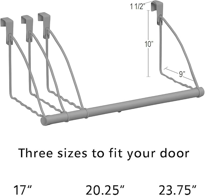 HOLDN’ STORAGE Over The Door Hanger - Door Rack Hangers for Clothes - Space Saving Designed for Bedroom & Bathroom - Ideal for Clothes & Towels - Drying Rack, Gray