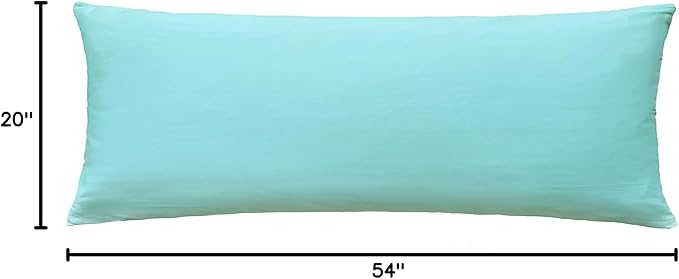 iMaylex Soft 100% Egyptian Cotton Zipper Pillow Case, Cozy and Lightweight Pillowcase, Easy Care, Cyan, Body, 20" x 54"