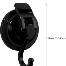 Heavy Duty Vacuum Suction Cup Hooks, Matte Black Plated Polished Super Suction for Kitchen Bathroom, 1 Pack