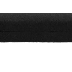 24KF Modern Upholstered Bed Bench Covered with Soft Boucle Teddy Fabric, Lovely Entryway Bench Ottoman with Armrest, 5062-Black