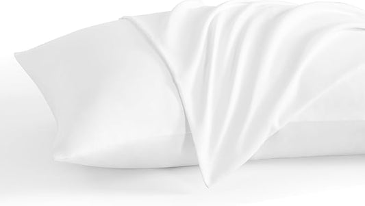 NTBAY King Pillow Cases Set of 2, 2 Pack Brushed Microfiber 20x40 Pillow Cases, Soft, Wrinkle, Fade, Stain Resistant White Pillow Cases with Envelope Closure, 20x40 Inches, White