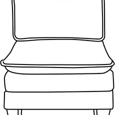 VINGLI Cloud Navy Blue Middle Single Chair