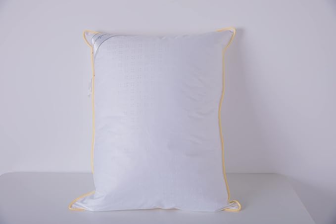 Goose Down Feather Soft Pillows Queen Size One Pillow 100% Cotton Supportive Cool Bed Pillows for Back Side Stomach Sleepers