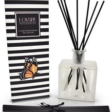LOVSPA Reed Diffuser Set, Mandarin & Ginger Scented Oil Diffuser with Sticks, Home Fragrance Accessories for Bathroom Shelf Decor, Aroma Diffusers for Home or Office Desk, USA Made