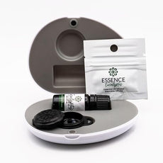 Essence Pearl Travel Case - Wearable Aromatherapy Kit with Nasal Diffuser Rings, Soaking Bay, and 5mL Essential Oil – Portable Wellness Gift Set for On?The?Go Self Care