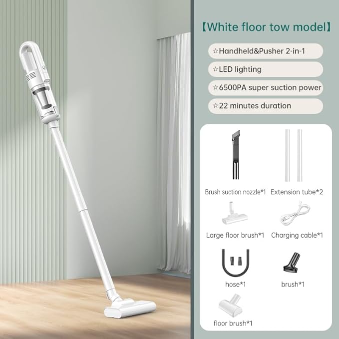 Cordless Rechargeable Vacuum Cleaner Stick Small Light Weight Hand Portable Compact Hepa Filter High Power Mini for College Dorm Room Small Office Home RV Carpet Pet Hair Car