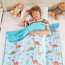 yescool Weighted Blanket 10 Pounds Weighted Lap Blanket, Glow in The Dark Dinosaur Heavy Blanket for Sleeping, Warm Minky Weighted Throw Blanket Gifts for 80-110lbs, 40