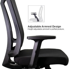 SUNLINE Ergo Classic Ergonomic Office Chair - Desk Chair with Adjustable Lumbar Support, Foam Seat Cushion, Mesh Back, and Smooth Casters - Ideal as Computer Chair, Home - Black, 330 lbs