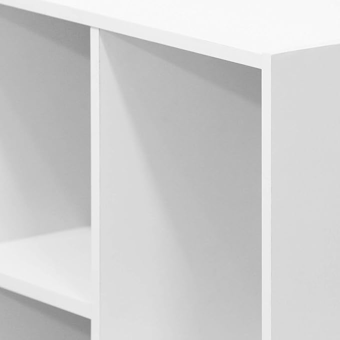 Furinno LUDER Book Shelf, 7-Cube Bookshelf, Bookcase, 9.4 x 19.5 x 41.7, for Living Room, Bedroom, Home Office, White